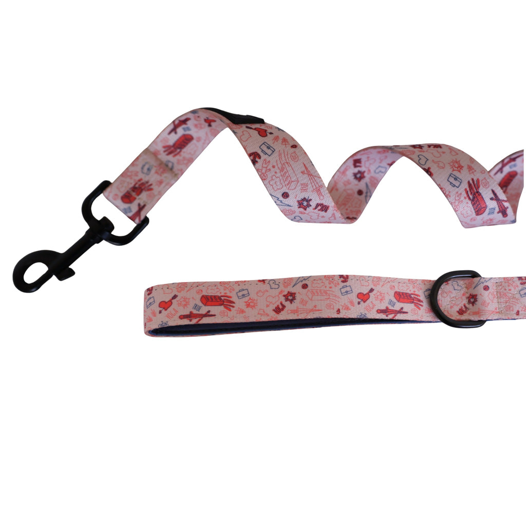 Correa Voodoo rosa estampado tattoo con agarradera acolchada